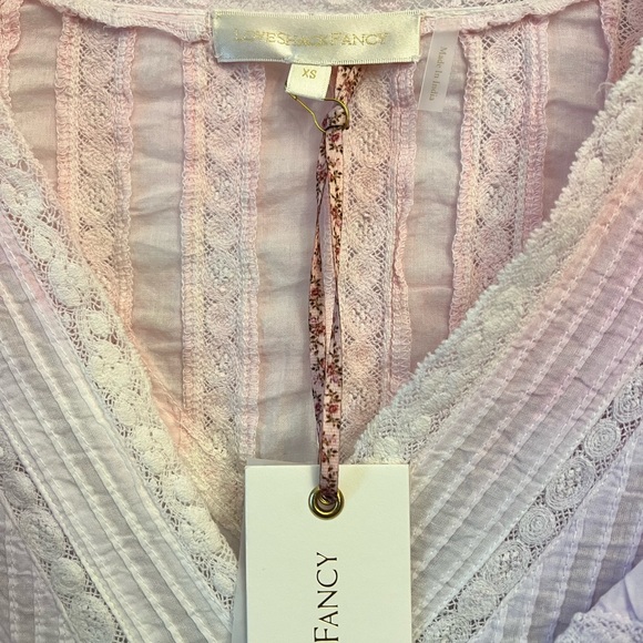 LOVESHACKFANCY Gwen Ruffled Sleeve Tie Dye Mini Dress NEW XS - Picture 9 of 9